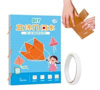 3d Geometry Learning Book, Educational Toy with 9.12.15 3d Solids, Spatial Thinking Puzzle Set, Kids Classroom Travel Homeschool, 29.7x21cm 350g Multicolor Paper