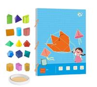 3D Geometry Learning Book for Kids - Pull String Math Teaching Tool with 9/12/15 Geometric Models | Safe Braided Rope Design | Volume & Surface Area Formulas (15-Mode)