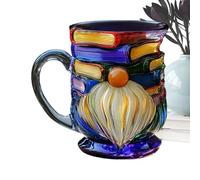 3D Gnome Book Hand-painted Ceramic Drinking Mug | Fun Tea Cup with Robust Glaze & Vivid Finish Matte Texture for Friends, Home and Professional Office Travel Outdoor Chocolate Activity