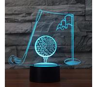 3d Golf la illusione di notte della lampada luce, 7 cambia colore Touch Switch tavolo scrivania lampade decorazione regalo di natale perfetto con acrilico