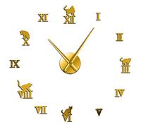 3D grande orologio da parete grandi e moderne decorazioni da parete senza cornice per soggiorno gatto grande orologio specchio per camera da letto soggiorno gattini adesivo da parete del gattino G-37