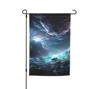 3D Graphics Universo Spazio Giardino Bandiera 30,5 x 45,7 cm Primavera Estate Autunno Inverno Bandiere Stagionali Bandiere Bifacciali Festività Banner Outdoor Indoor Yard Bandiera per Decorazioni per