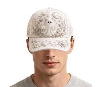 3D Halloween Cap, Washed Cotton Hat, Adjustable with Breathable Fabric