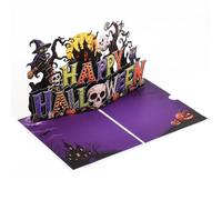 3D Halloween Card Handmade Ghost Pumpkin Paper Sculpture Greeting Us | 8.26 X 6.29 X 0.19 Inches - Intricate Paper Artwork Creates A Spooky Greeting Display For Desks Tables Homes Classrooms Birth