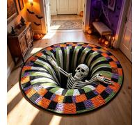 3D Halloween Round Rug,3D Halloween Optical Illusion Rug，A：31inch | Halloween 3D Rug,Scary Halloween Decorations,Soft Non-Slip Decorative Carpet for Living Room Entryway and Party Decor