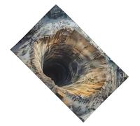 3D Hole Effect Rug, Optical Illusion Carpet, 19.6x31.4x0.7 Inch Non-Slip Quick Dry Rug with Polyester Fiber, Home Decoration with Fun Halloween Design, Floor Mat with Visual Effect, Pad Accessory