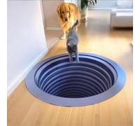 3D Hole Optical Illusion Rug,Bottomless Hole 3D Optical Illusio n Rug,3DHole Rugs That Look Like Ahole,TrapOptical Illusion Bottomless Non-Slip Doormat for Door Entrance,Bath,and Stair Zone