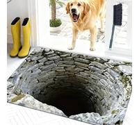 3D Hole Rug, 2026 Upgraded 3D Rugs Optical Illusion, Brick Bottomless Hole Area Rug, Trap Optical Illusion Bottomless Non-slip Doormat, for Door Entrance, Bathroom, Living Room (A,23.6*35.4in)