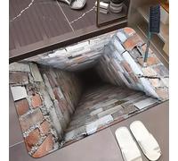 3D Hole Rug, 2026 Upgraded 3D Rugs Optical Illusion, Brick Bottomless Hole Area Rug, Trap Optical Illusion Bottomless Non-slip Doormat, for Door Entrance, Bathroom, Living Room (H,31.5*47.2in)
