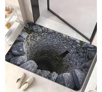 3D Hole Rug, Rugs That Look like a Hole, Trap Optical Illusion Bottomless Non-slip Doormat, Test & Game with Your Cat Or Dog, for Door Entrance, Bathroom, Living Room (2, 50*80cm/19.6*31.4in)