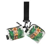3D Hole White Wall Animal Giraffe Portafogli da donna Custodie per carte Mini Moda Cambiamento Portafoglio con Cerniera Tasca portamonete per uso quotidiano 2 pz billetera de Mujer para tarjetas