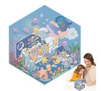 3D House Stickers, 3D Landscape Stickers, DI Y 3 D House Stickers, 3D Handcraft Room Decals, Creative Kids Room Sticker Scenes, Make Your Own Room Sticker for Passing Time