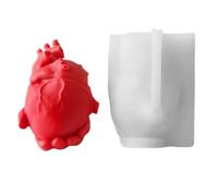 3D Human Heart Cake Mold, Realistic Cement Casting Silicone Mould, Non Stick Resin Clay Craft Tool, Dessert Soap Mold for Chocolate, Muffin, Cupcake Topper, Halloween Decor, 8.1x6.5x10.1cm