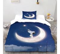 3D Il desiderio di Snoopy Set Di Biancheria Da Letto Adulti Set Da 2 Pezzi Morbido E Accogliente 1 Federe Cuscino Doppio Con Chiusura A Cerniera Single（135x200cm）