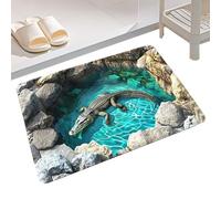 3D Illusion Carpet, Puddle Print Mat, 31.5x19.69x0.39 Inches Non-Slip Floor Mat with Plush Build, Decorative Carpet Accessory with Fun Design, Illusion Rug for Bedroom and Front Door