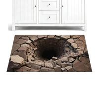 3D Illusion Hole Rug - Anti-Slip Washable Stereoscopic Mat | Visual Trap Fun Carpets | Optical Door Floor Decoration for Children Family Students Adults Men Women Home Indoor Office Bedroom Porch