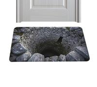 3D Illusion Rug, Non-Slip Waterproof Bathroom Doormat, Bottomless Hole Design Rug with Anti-Skid Backing, Floor Decoration for Entryway, Living Room, Bedroom, Kitchen, Durable and Easy to Clean Home A
