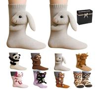 3d Knit Animal Sloth Socks For Women,Hand Crocheted Soft Breathable Cotton,Funny Hug Striking Animal Socks For Kids,Warm & Comfortable Christmas Gifts (IT, Testo, Taglia unica, Regular, Tall, C-033)