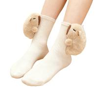 3D Knit Animal Socks,Capybara Design Cute Floor Stockings | Warm Thick Floor Sock For Winter | For Kids Women Mother Daughter Christmas Sleeping Holiday Home