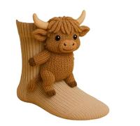 3D Knit Animal Socks,Cute Handmade Crocheted Animal Sock,Novelty Winter Warm Thick Floor Sock,Cozy Winter Home Socks (F)