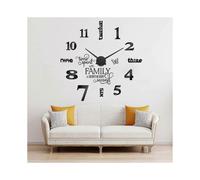 3D Large Frameless DIY Wall Clock,Modern Decor Family Quote Wall Stickers Clock kit for Home Living Room Bedroom Office Wall Decorations Adjustable Si