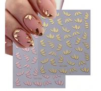 3D Leaves Gold Nail Art Sticker,2pezzi Luxury Leaf DIY Design Nail Self-Adhesive Decals Manicure Decoration Nail Stickersadesivi unghiestickers unghieadesiv nail art adesivi unghiestickers unghieadesi