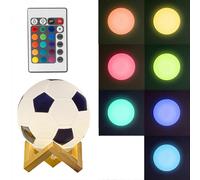 3D LED Football Night Light Remote Touch Control Table Lamp Kids GiftsWhite Black