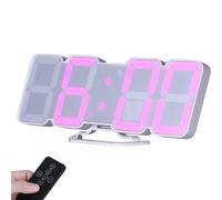3D LED Sveglia Digitale, Multicolor Remote Digital Clock controllo del suono Sveglia, 3 Allarme separato, 12H / 24H Orologio da parete con termometro,3 livelli di luminosità regolabili (Bianca)