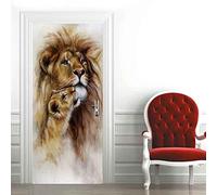 3D Leone Animale Foto Della Porta Adesivi Per Porte Poster Per Porte Carta Da Parati Per Porte Murales Per Porte Door Art Adesivi Murali Per Porte 77 X 200 Cm Decorazione Porta Per Soggiorno Camera D