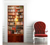 3D Libreria Della Biblioteca 88 X 200 Cm Adesivo Per Porta Peel And Stick Involucri Per Porte Autoadesivi Murales Carta Da Parati Adesivo Per Porte In Pvc Impermeabile Per La Decorazione De -8T6J-Y7Y5