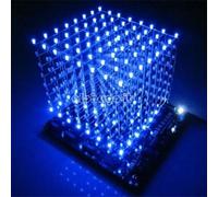 3D Light Squared 8x8x8 3mm White LED DIY Cube Blue Ray LED Kit M114 New