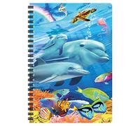 3D LiveLife A5 Quaderno - Famiglia di Delfini di Deluxebase. Quaderno Delfino 80 Pagine 3D lenticolare. Magnifico articolo da scuola o ufficio con grafica realizzata dal famoso artista Michael Searle