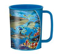 3D LiveLife Bicchiere - Squalo del Reef di Deluxebase. Bicchiere in plastica Oceano 3D Lenticolare. Bicchieri in plastica da 300ml per bambini con grafica originale del noto artista David Penfound