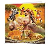 3D LiveLife Biglietto di Auguri - Parenti Stretti di Deluxebase. Biglietto Colorato Lenticolare in 3D della Savana per ogni occasione ed età. Opera d'arte originale del famoso artista Michael Searle