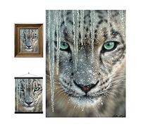 3D LiveLife Blue Ice Quadro Lenticolare Con Leopardo Delle Nevi, Formato A3 | Decorazione da parete 3D con animali, senza cornice, per il soggiorno. Poster unico per la casa da Deluxebase