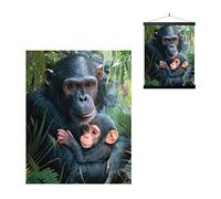 3D LiveLife Cute Cuddles Quadro Lenticolare Con Scimmia, Formato A3 | Decorazione da parete 3D con animali, senza cornice, per il soggiorno. Poster unico per la casa da Deluxebase