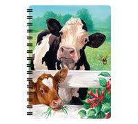 3D LiveLife Jotter - Quaderno a spirale 3D A6, motivo: api e mucche di Deluxebase, con pagine in carta riciclata, opera d'arte della famosa artista Linda Picken
