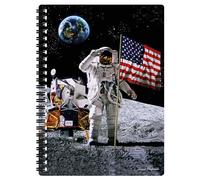3D LiveLife Notebook - Atterraggio sulla Luna di Deluxebase. Taccuino Lenticular 3D Space da 80 pagine. Cancelleria per la scuola o l'ufficio, con licenza dell'artista David Penfound.