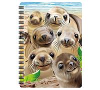 3D LiveLife Quaderno - Leoni Marini di Deluxebase. Quadernino A6 Spiralato Lenticolare in 3D a tema Oceano, con fogli bianchi in carta riciclata. Opera d'arte del celebre artista Michael Searle