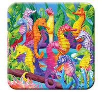 3D LiveLife Sottobicchiere di Sughero - Buffo Ippocampo di Deluxebase. Sottobicchiere Lenticolare in 3D con Cavallucci Marini. Tappetino antiscivolo con opera d'arte dell'artista Michael Searle