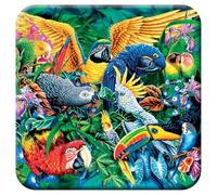 3D LiveLife Sottobicchiere di Sughero - Uccelli dei Tropici di Deluxebase. Sottobicchiere Lenticolare in 3D con Uccelli. Tappetino antiscivolo con opera d'arte dell'artista Steven Michael Gardner