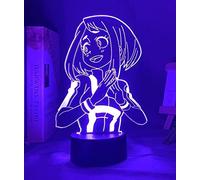 3D Luce Notturna Anime Illusion Led Decor Lampada 3D Anime My Hero Academia Ochako Uraraka Luce Bambino