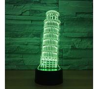 3D luce notturna ologramma LED luce USB decorazione Torre Pisa lampada da tavolo decorazione della casa regalo per bambini amici