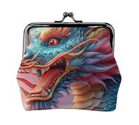 3D Magico Drago Scaglie Modello Stampa Squisito Versatile Bacio Lock Coin Purse Carino Piccolo Portafoglio con Cerniera per Monete Carte