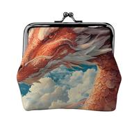 3D Magico Drago Scaglie Stampa Squisito Versatile Bacio Lock Coin Purse Carino Piccolo Portafoglio con Cerniera per Monete Carte
