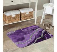 3D Marmo viola, agata, argento, glitter, zerbino antiscivolo, tappeto per moquette, ingresso cucina, bagno, soggiorno, tappeti per i piedi - 40x60cm