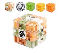 3D Maze Magic Cube & Ball,Large Labyrinth Maze Cube-Engaging Brain Teaser Toy,Spatial Awareness Brain Training Toy,Improve Spatial Recognition and Cultivate Logical Thinking (E)