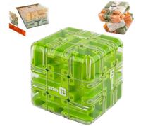 3D Maze Puzzle Cube Brain Teaser Game,Large Labyrinth Ball Magic Cube,Dual-Use Spatial Logic Thinking Training Toy,Improve Spatial Recognition and Cultivate Logical Thinking (Green)