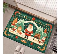 3D Merry Christmas decorative door mat Santa Claus printed floor mat Kitchen Bathroom door mat absorbent non-slip-40x60cm