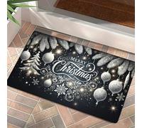 3D Merry Christmas welcome door mat is suitable for home decoration bedroom room bathroom kitchen floor mat soft and non-slip-40x60cm